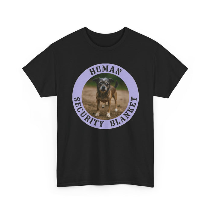Dog Photo Tee — "Human Security Blanket" Graphic T-Shirt