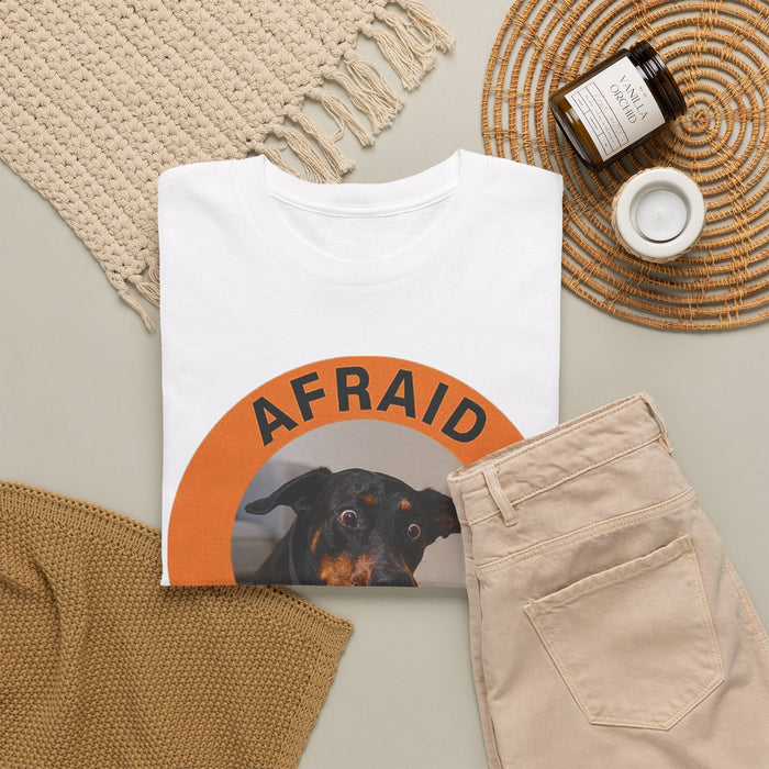 Afraid But Trying T-Shirt — Cute Anxious Dog Motivational Tee