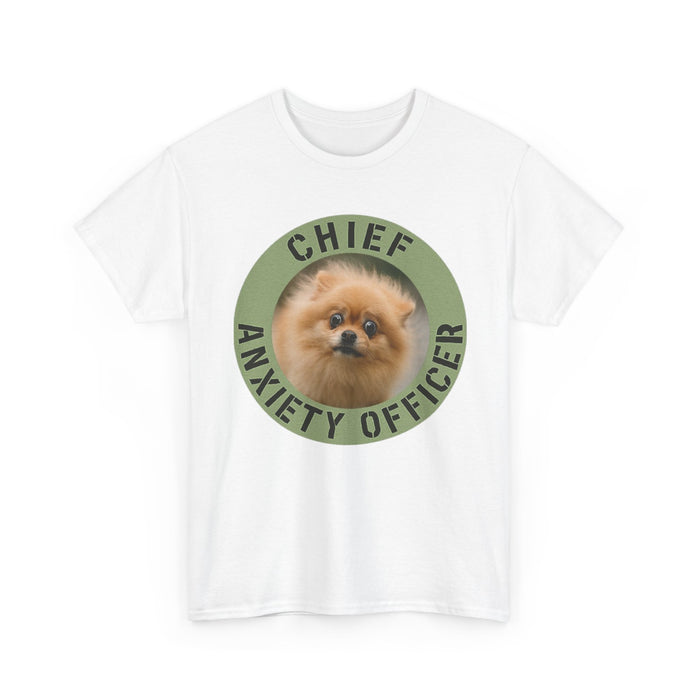 Chief Anxiety Officer Dog T-Shirt — Funny Pomeranian Pet Tee