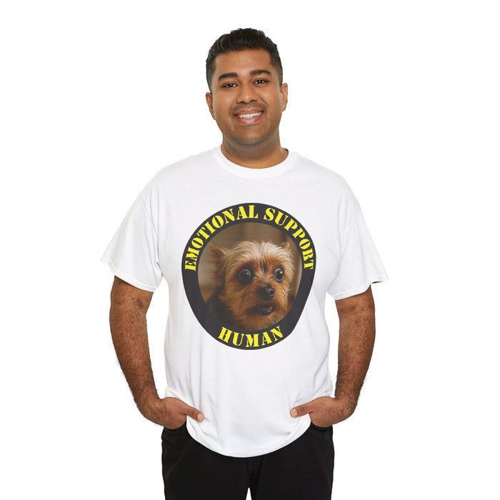 Emotional Support Human T‑Shirt — Cute Yorkie Dog Graphic Tee