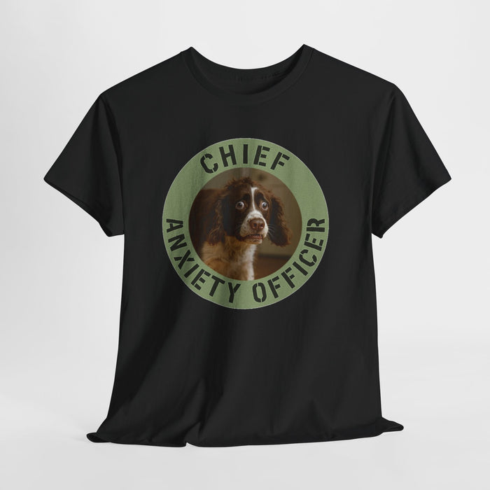 Chief Anxiety Officer Tee — Cute Dog Graphic T‑Shirt