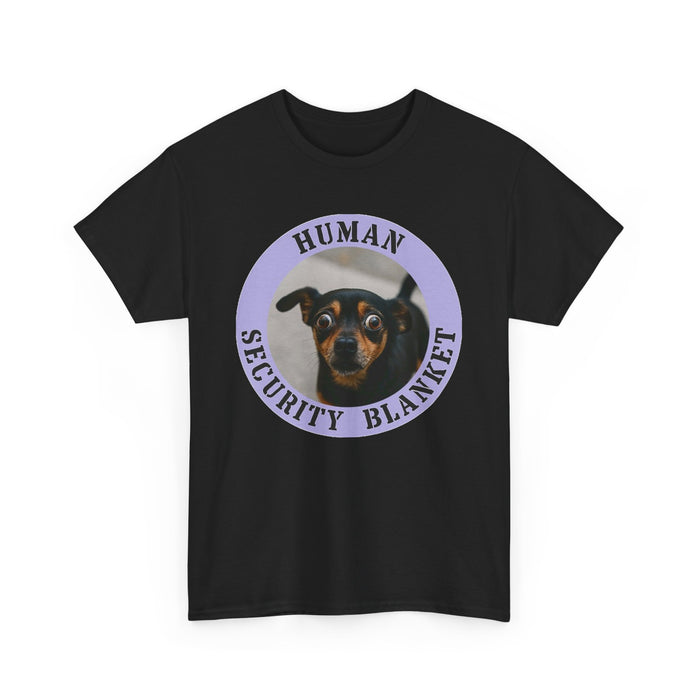 T-Shirt — "Human Security Blanket" Dog Face Graphic Tee