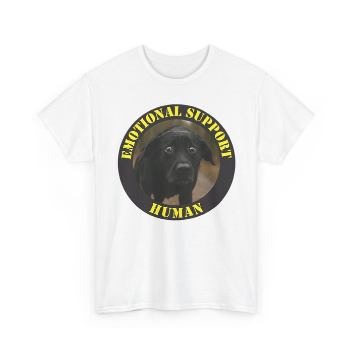 Emotional Support Human T-Shirt — Cute Black Lab Pet Lover Tee