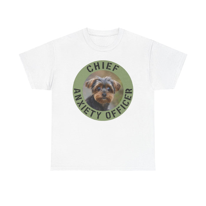 Yorkie Chief Anxiety Officer T-Shirt — Cute Dog Graphic Tee