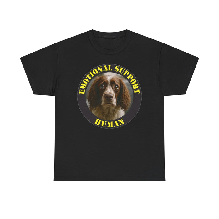 Emotional Support Human Tee — Funny Dog Face Graphic T-Shirt