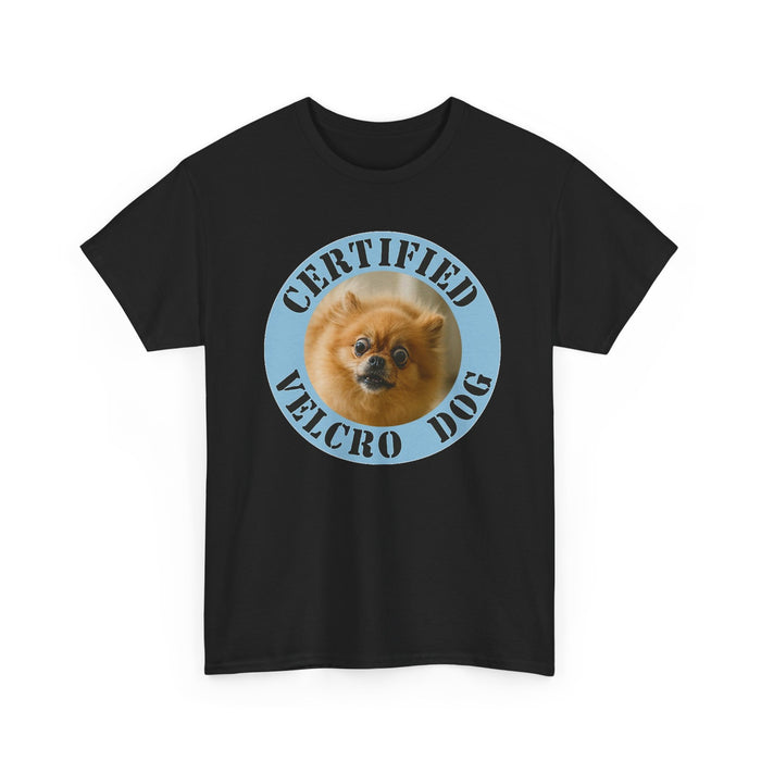 Certified Velcro Dog T‑Shirt — Funny Pomeranian Pet Lover Tee