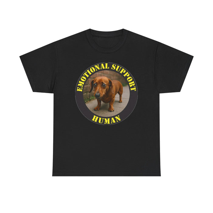 Emotional Support Human T-Shirt — Cute Dachshund Rescue Tee