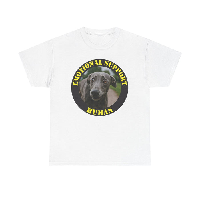 Emotional Support Human T‑Shirt — Rescue Dog Photo Tee for Pet Lovers