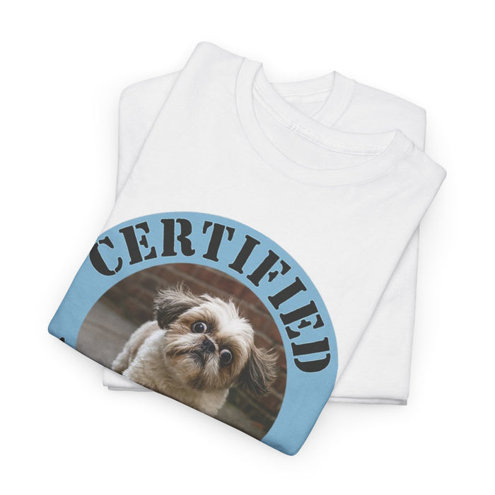 Certified Velcro Dog T‑Shirt — Funny Shih Tzu Pet Lover Tee