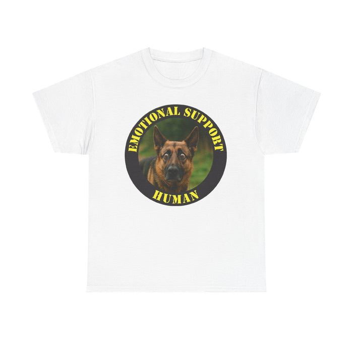 Emotional Support Human T‑Shirt — Dog Photo Badge Tee