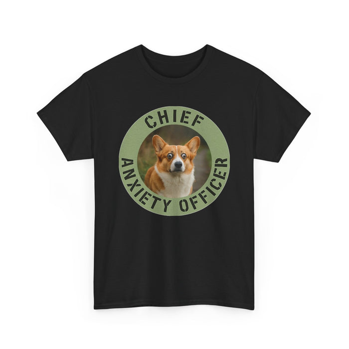Chief Anxiety Officer T-Shirt — Cute Corgi Anxiety Officer Graphic Tee
