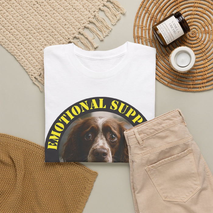 Emotional Support Human Tee — Funny Dog Face Graphic T-Shirt