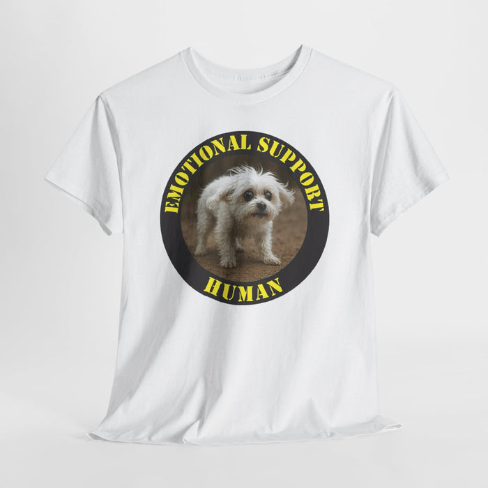Emotional Support Human T-Shirt — Cute Dog Badge Tee for Pet Lovers