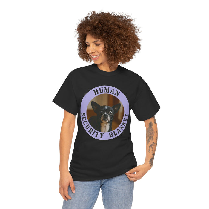 Dog Lover T-Shirt — "Human Security Blanket" Cute Chihuahua Graphic Tee
