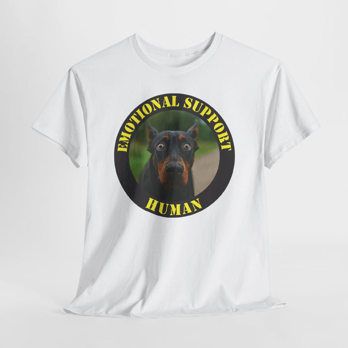 Emotional Support Human T‑Shirt — Doberman Pet Lover Tee