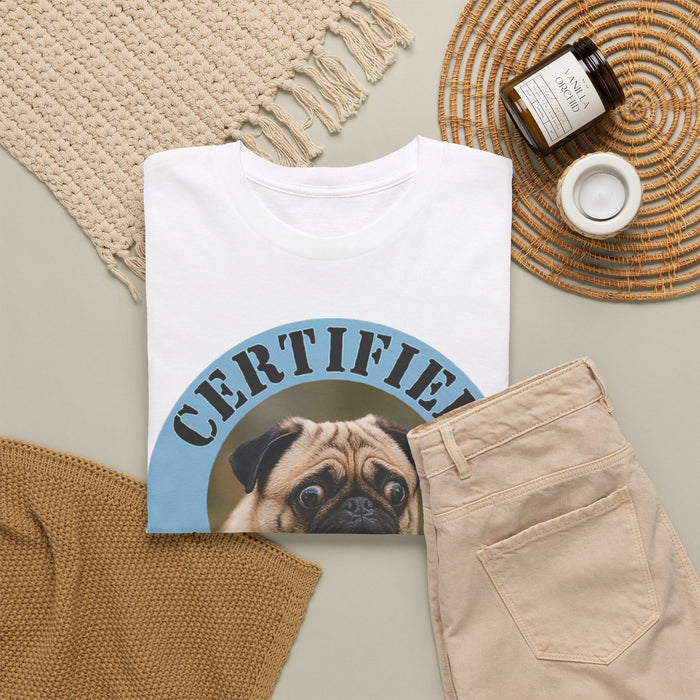 Certified Velcro Dog T‑Shirt — Pug Lover Funny Pet Tee