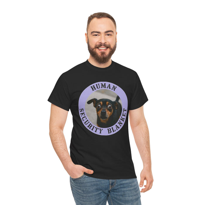 T-Shirt — "Human Security Blanket" Dog Face Graphic Tee