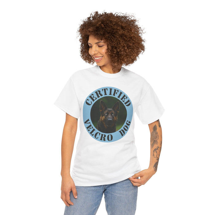 German Shepherd Certified Velcro Dog T‑Shirt — Cute Dog Photo Tee