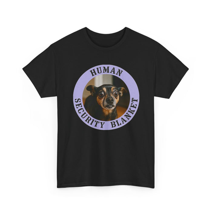 Human Security Blanket T-Shirt — Funny Dog Rescue Lover Tee