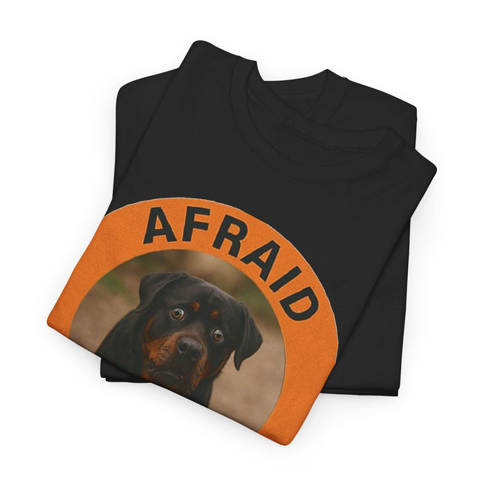 Rottweiler Afraid But Trying Tee — Motivational Dog Graphic T-Shirt