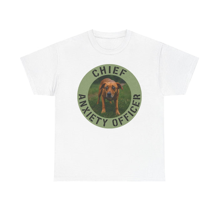 Chief Anxiety Officer T-Shirt — Funny Dog Graphic Tee for Pet Lovers