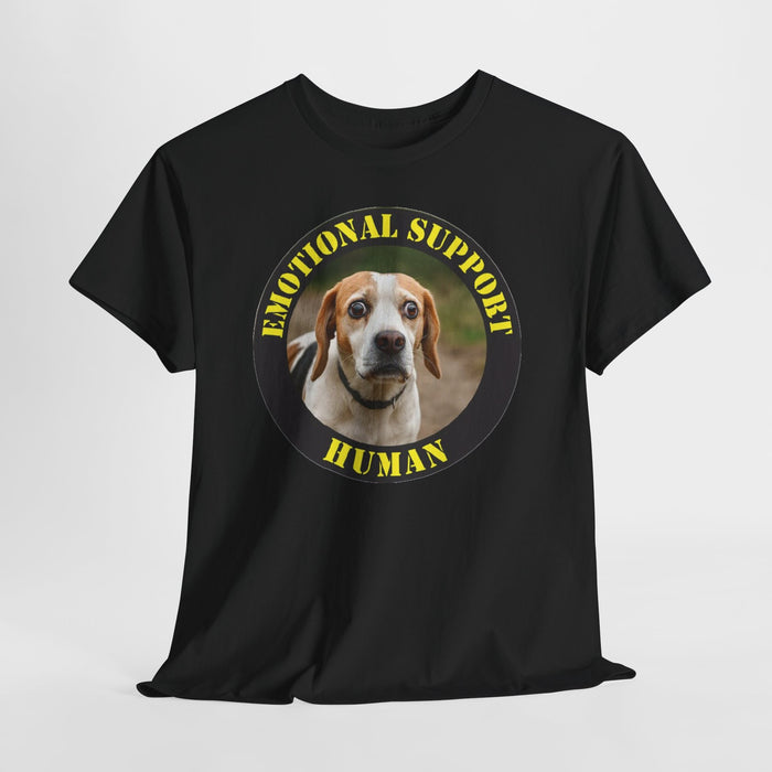 Emotional Support Human T‑Shirt — Funny Dog Photo Tee for Pet Lovers