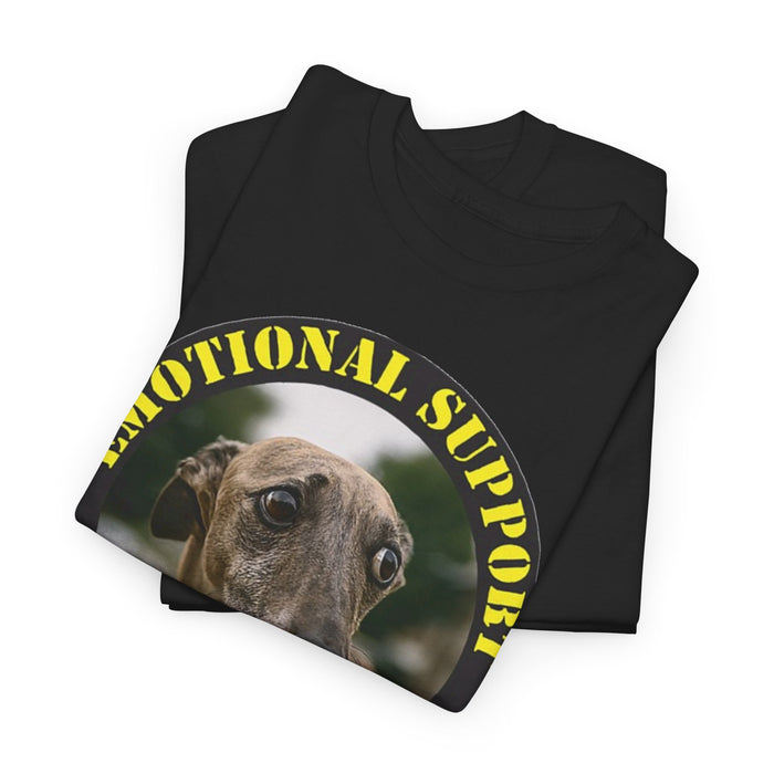 Emotional Support Human Tee — Cute Greyhound Photo Graphic Shirt