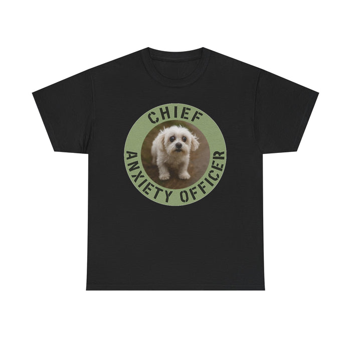 Chief Anxiety Officer T-Shirt — Cute Puppy Graphic Tee for Dog Lovers