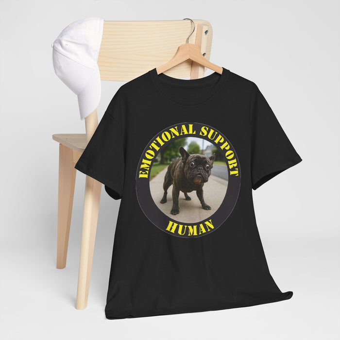 Emotional Support Human T‑Shirt – Funny Pet Rescue Tee with French Bulldog Photo