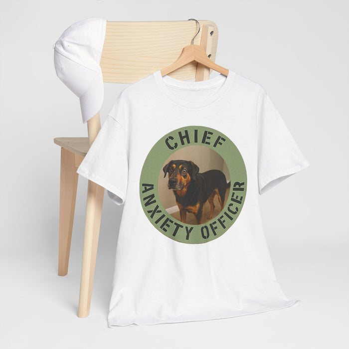 T‑Shirt — "Chief Anxiety Officer" Dog Graphic Tee