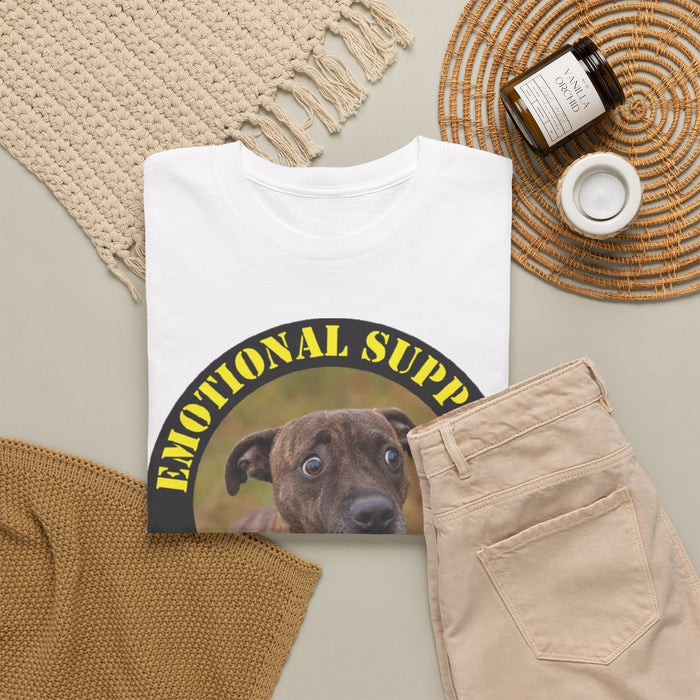 Pit Bull Emotional Support Human T-Shirt – Funny Dog Circle Design