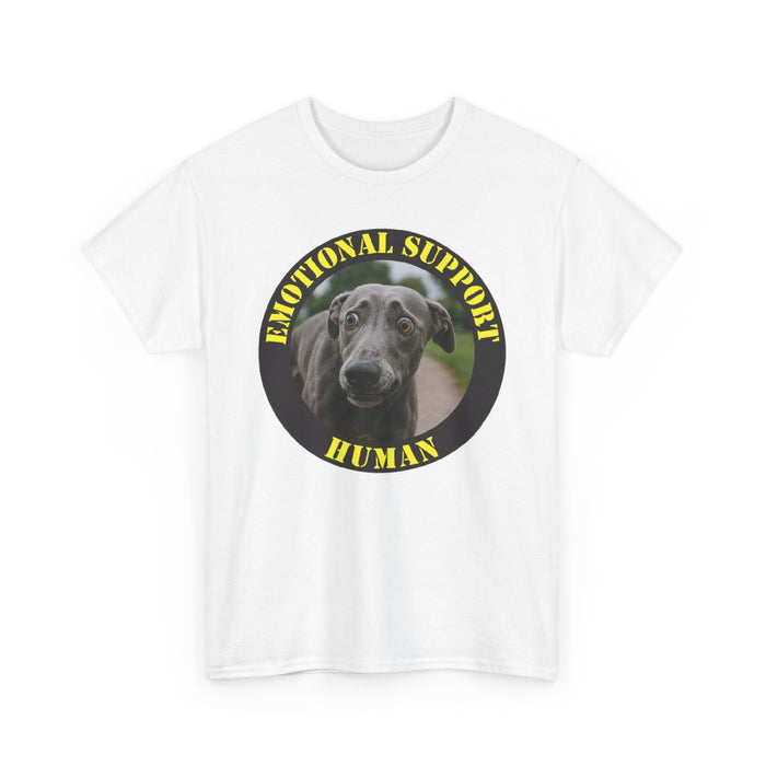 Emotional Support Human T‑Shirt — Rescue Dog Photo Tee for Pet Lovers