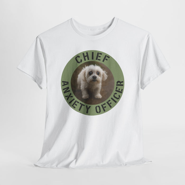 Chief Anxiety Officer T-Shirt — Cute Puppy Graphic Tee for Dog Lovers