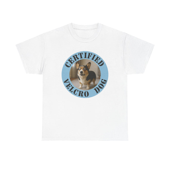 T-Shirt — "Certified Velcro Dog" Corgi Graphic Tee