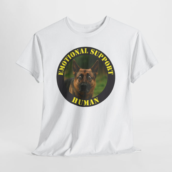 Emotional Support Human T‑Shirt — Dog Photo Badge Tee