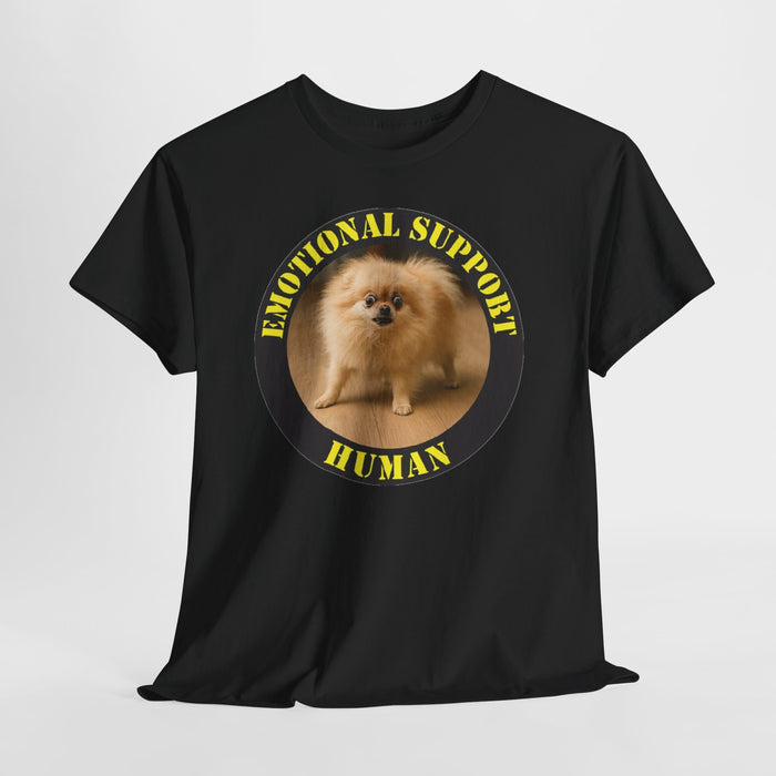 Emotional Support Human Tee — Cute Pomeranian Graphic T-Shirt