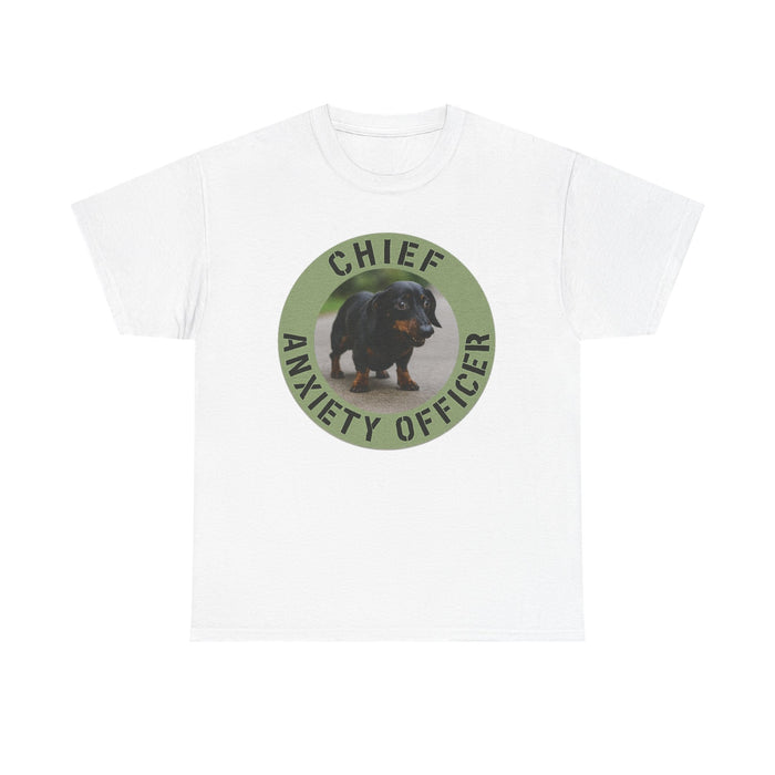 Chief Anxiety Officer T-Shirt — Cute Dachshund Pet Humor Tee