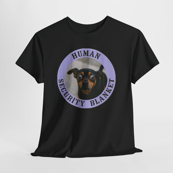 T-Shirt — "Human Security Blanket" Dog Face Graphic Tee