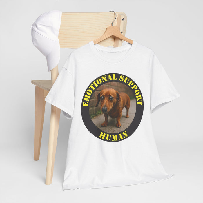 Emotional Support Human T-Shirt — Cute Dachshund Rescue Tee