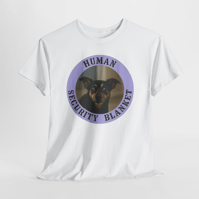 Dog Lover T‑Shirt — "Human Security Blanket" Cute Pet Photo Tee