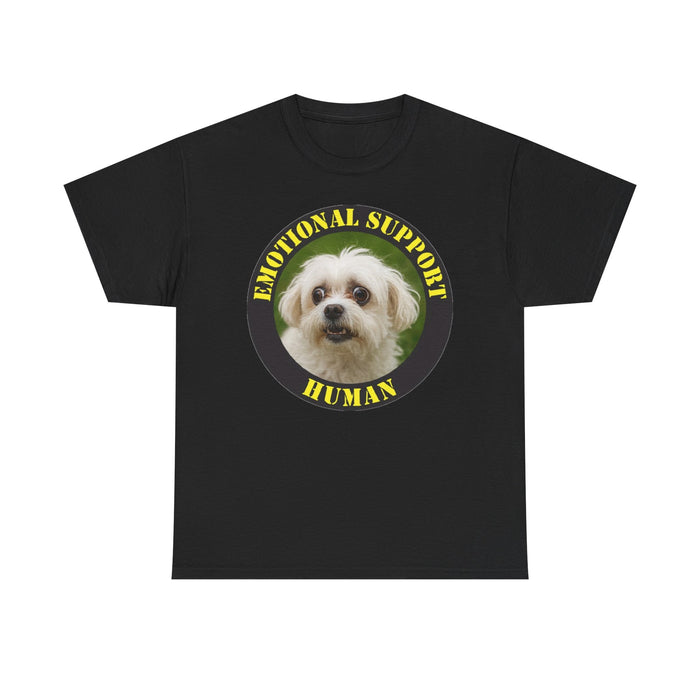 Emotional Support Human T‑Shirt — Cute Dog Photo Tee for Pet Lovers