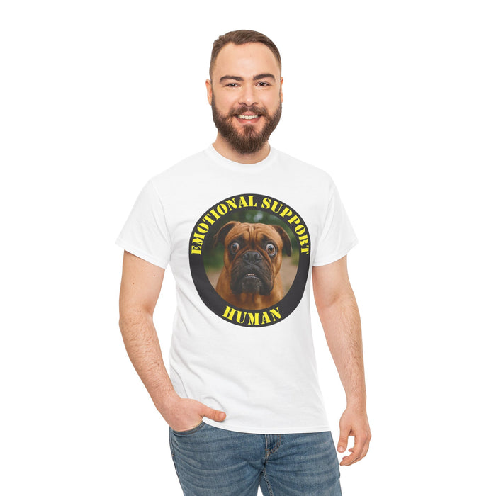 Emotional Support Human T‑Shirt — Cute Pug Pet Lover Tee