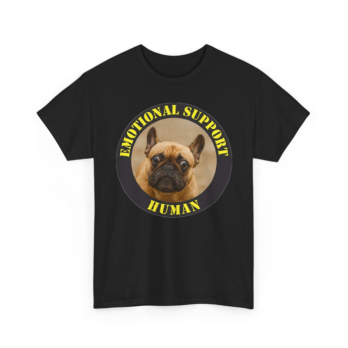 Emotional Support Human Tee — Cute French Bulldog Circle Graphic