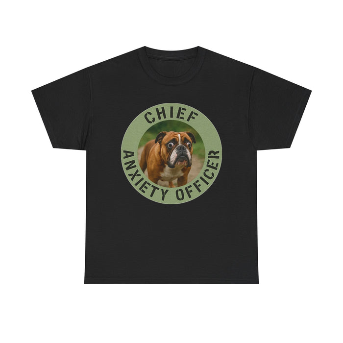 Chief Anxiety Officer T-Shirt — Cute Dog Graphic Tee for Dog Lovers