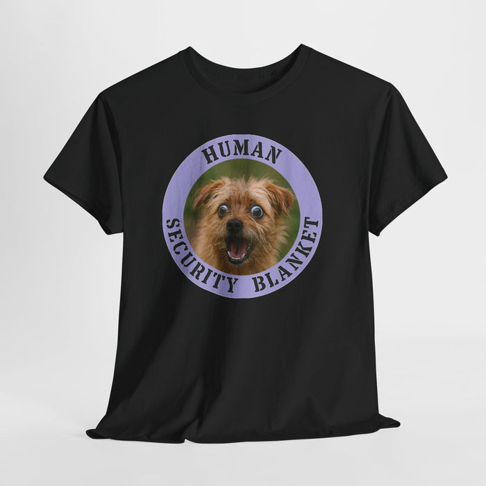 Human Security Blanket T-Shirt — Cute Dog Graphic Tee