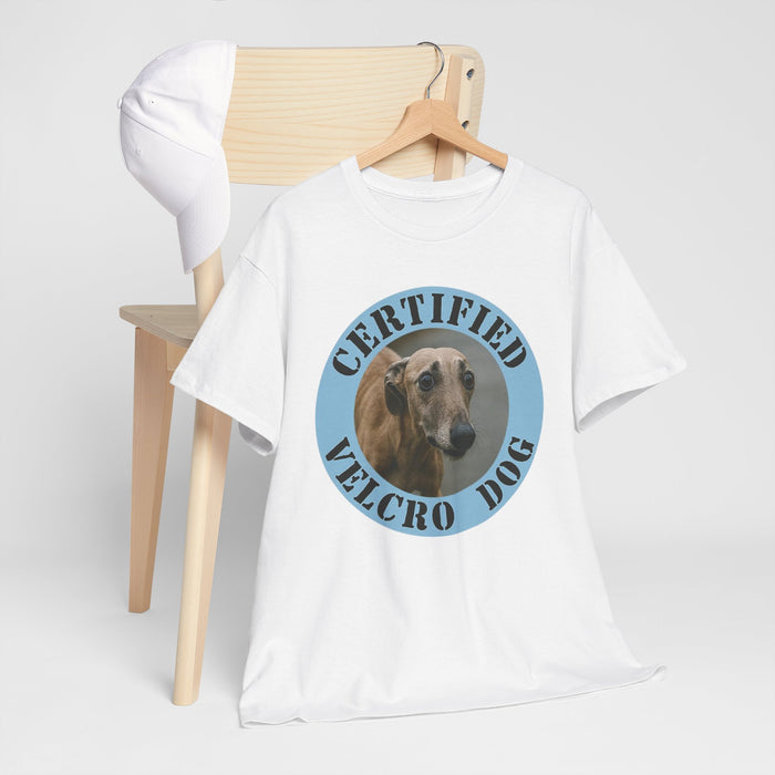 Certified Velcro Dog T-Shirt – Funny Greyhound Pet Lover Tee