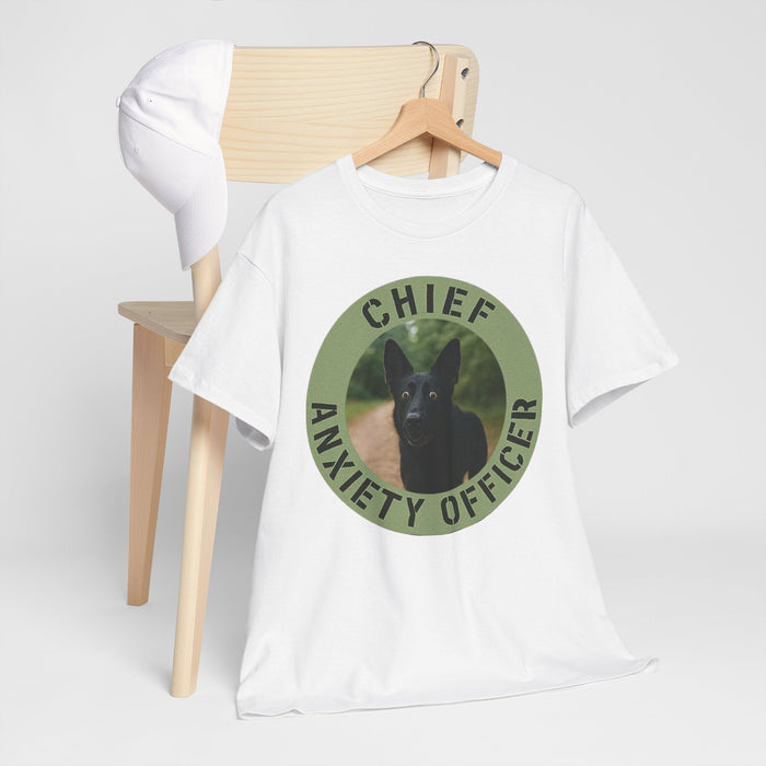 Chief Anxiety Officer Tee — Funny Dog Graphic T-Shirt
