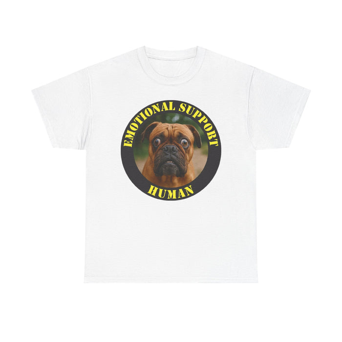 Emotional Support Human T‑Shirt — Cute Pug Pet Lover Tee