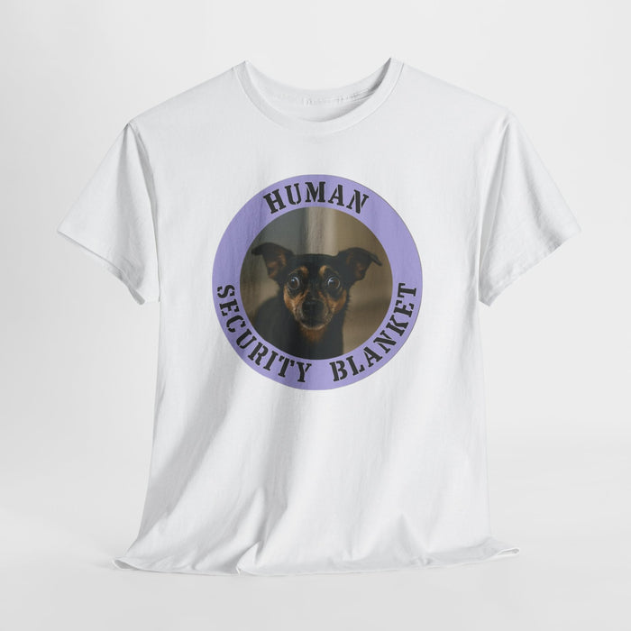 Human Security Blanket T-Shirt — Cute Dog Photo Tee
