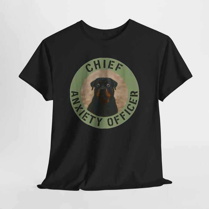 Chief Anxiety Officer Dog T-Shirt – Funny Rottweiler Pet Tee